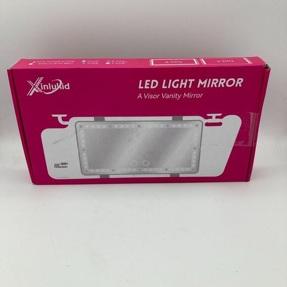 Xinlykid Car Accessories, Car Visor Vanity Mirror with LED Lights - Picture 1 of 4